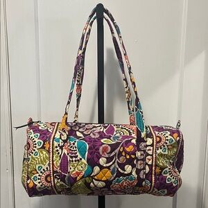 VERA BRADLEY PLUM CRAZY PAISLEY Print Shoulder Duffel Bag RETIRED PURSE BAG